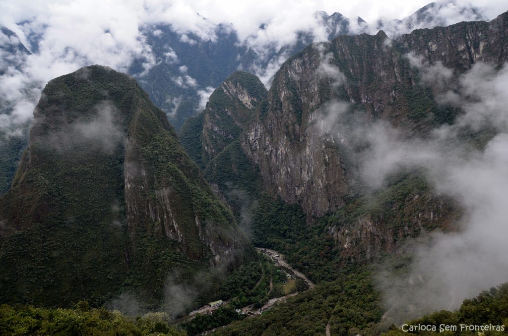 Vista de Machu Picchu para as montanhas