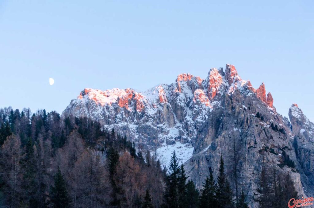 Pôr do sol Dolomitas