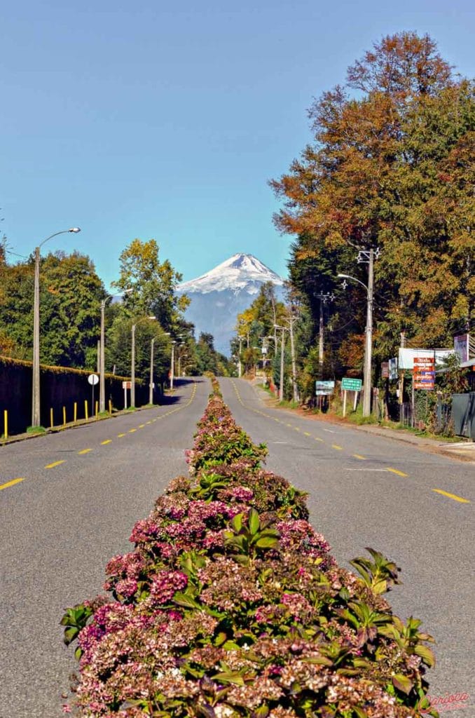 Vista para o Vulcão Villarrica em Caburgua