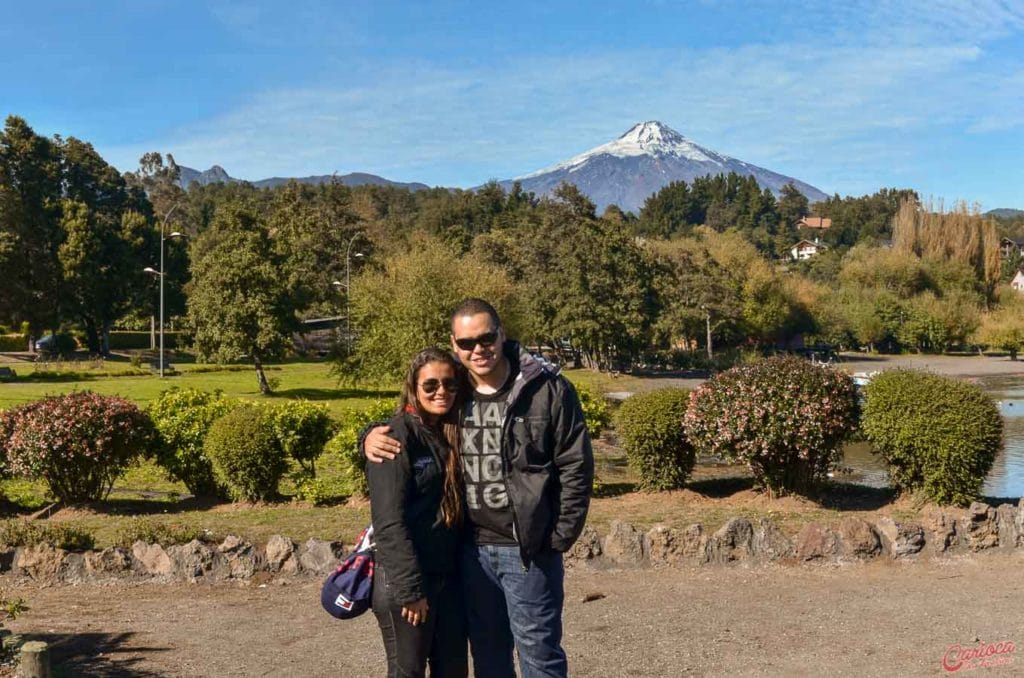 Jardim perto da Bahía La Poza em Pucón