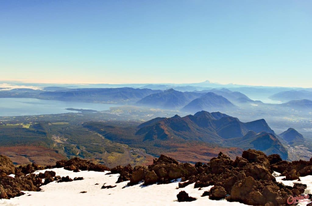 Vista do alto do Vulcão Villarrica