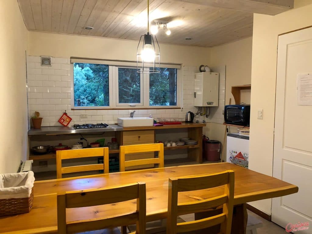 Cozinha do Apartamento na Hosteria Bajo Cero