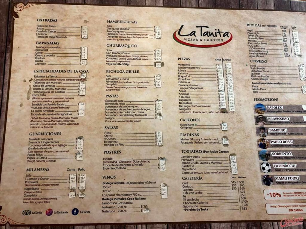 Cardapio do La Tanita