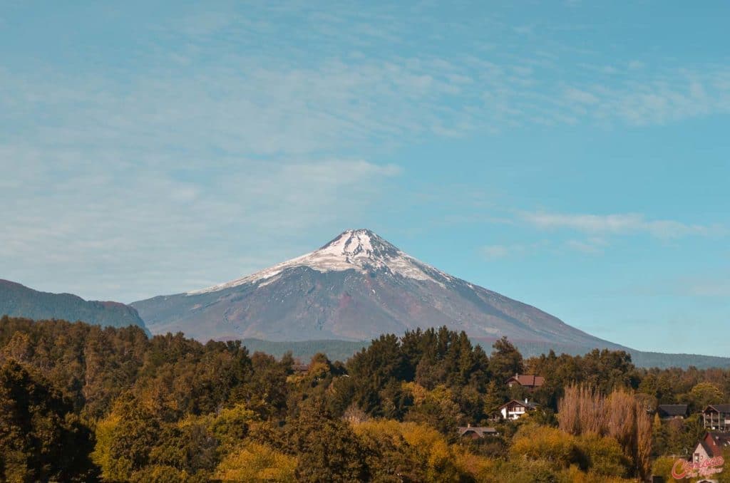 Vulcão Villarrica em Pucón, nos Lago Andinos