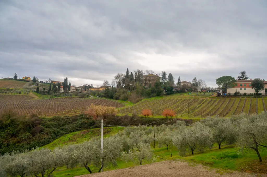 Vinícola da Toscana no inverno