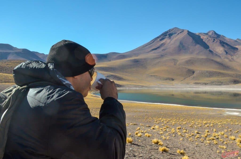 Café da manhã nas Lagunas Altiplanicas