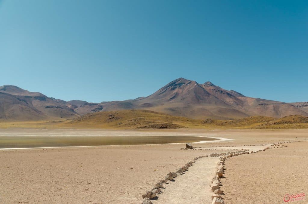 Percurso de caminhada nas Lagunas Altiplanicas