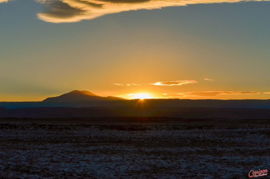 Pôr dol Sol Atacama Laguna Tebinquinche