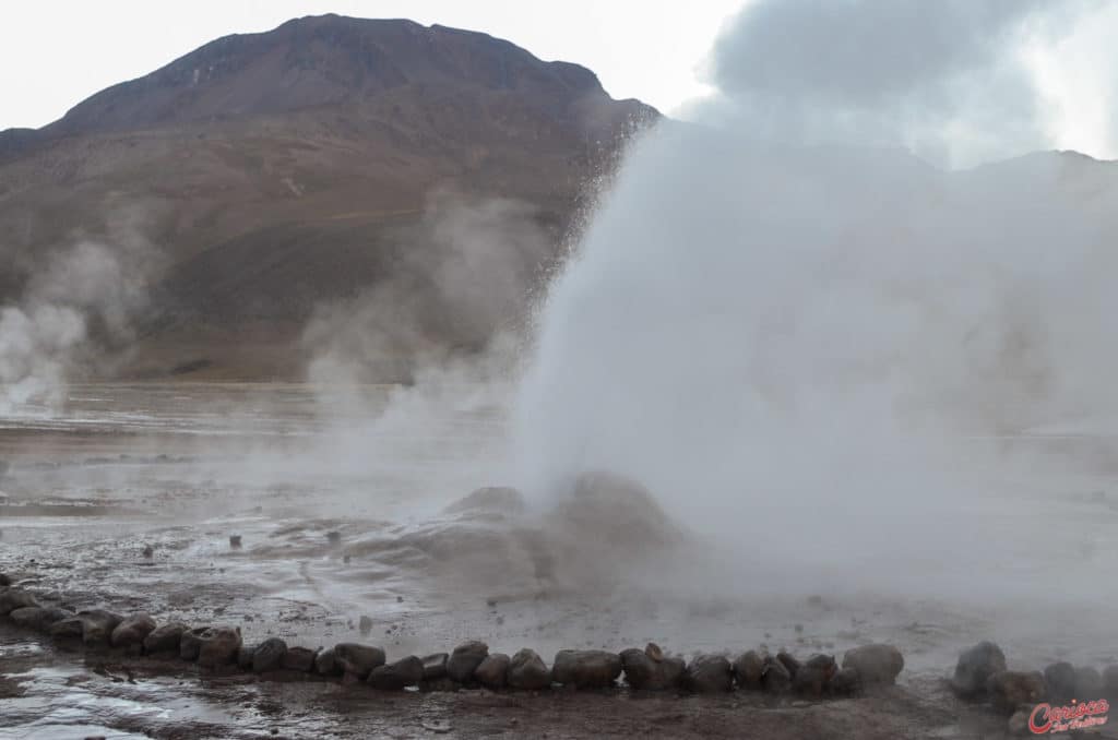 Geyser del Tatio jorrando água