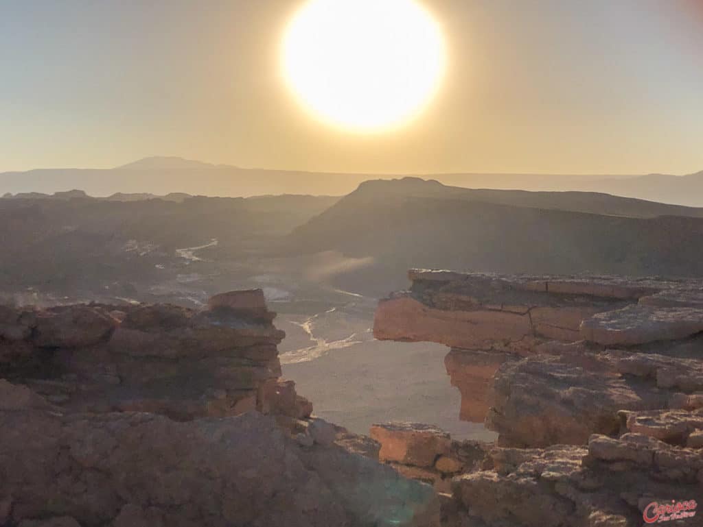 Pôr do sol na Pedra del Coyote Valle de la Luna