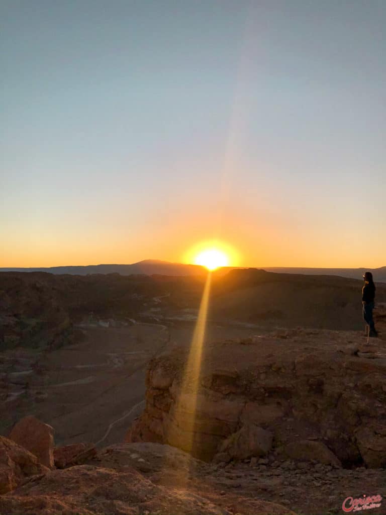Pôr do sol no Valle de la Luna no Deserto do Atacama