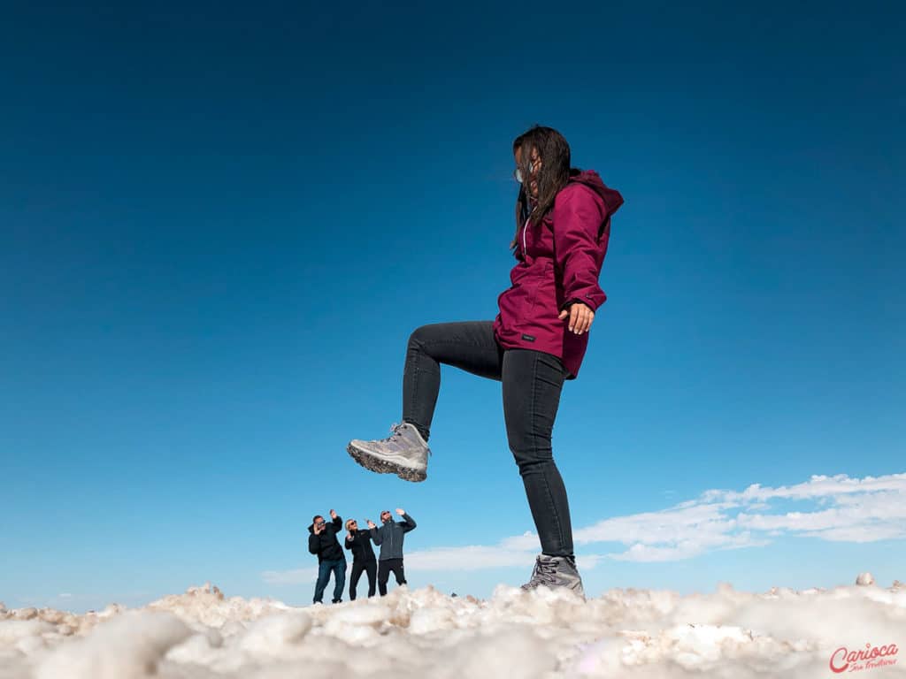 Fotos em perspectiva no Salar de Uyuni