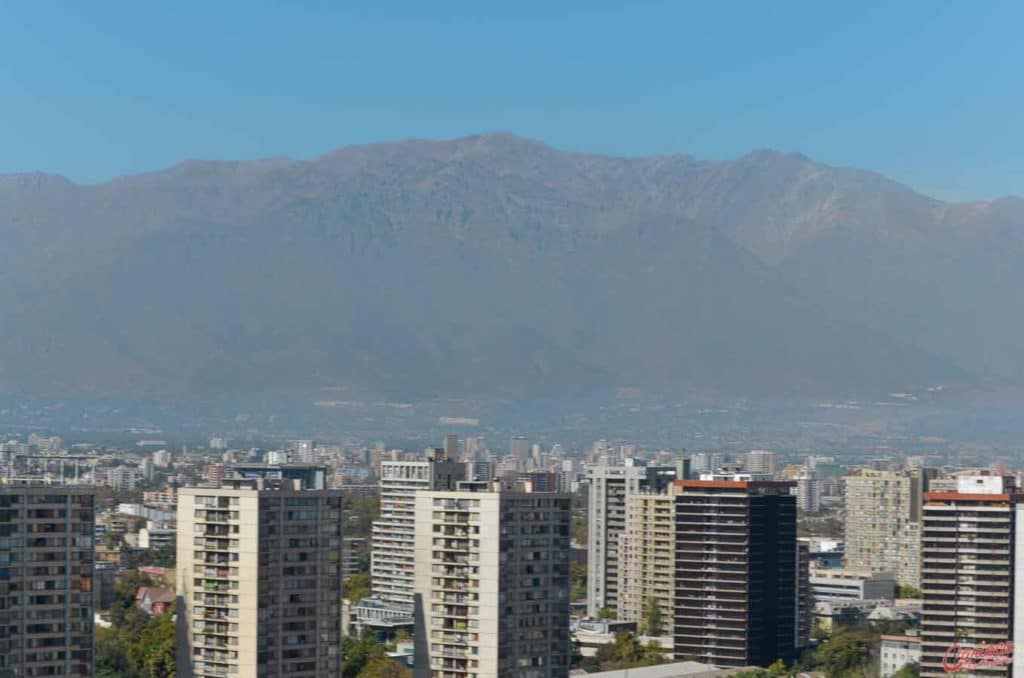 Vista do Cerro Santa Lucia para as Cordilheiras dos Andes