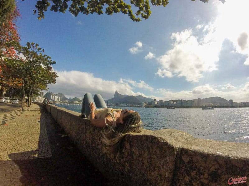 Mureta da Urca com o Cristo Redentor ao fundo