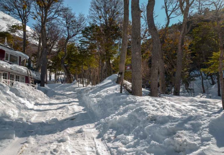 Neve em Ushuaia no Glaciar Martial