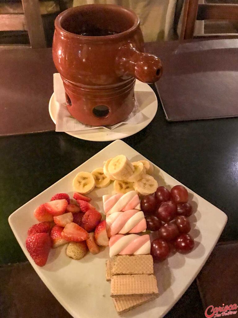 Fondue de chocolate em Campos do Jordão