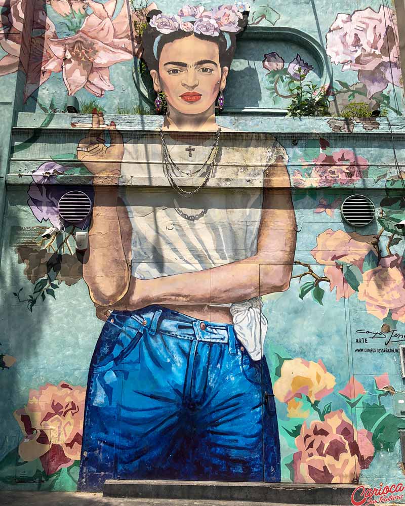 Mural Frida Kahlo no bairro Palermo em Buenos Aires