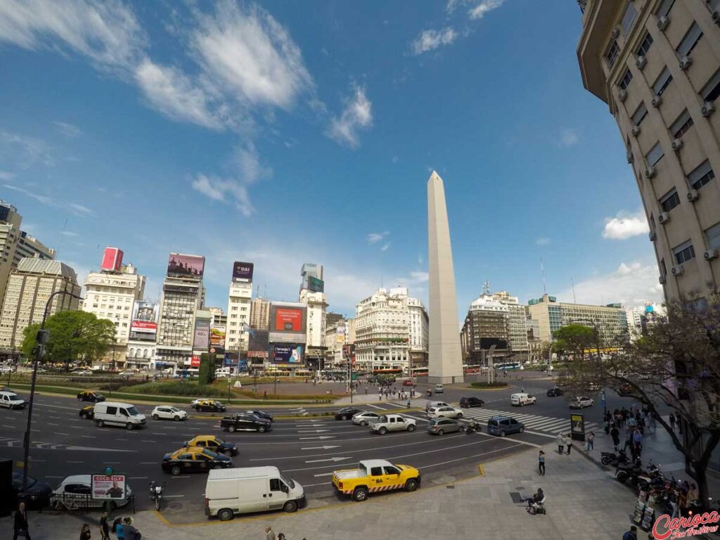 Roteiro em Buenos Aires na Avenida 9 de Julio e Obelisco