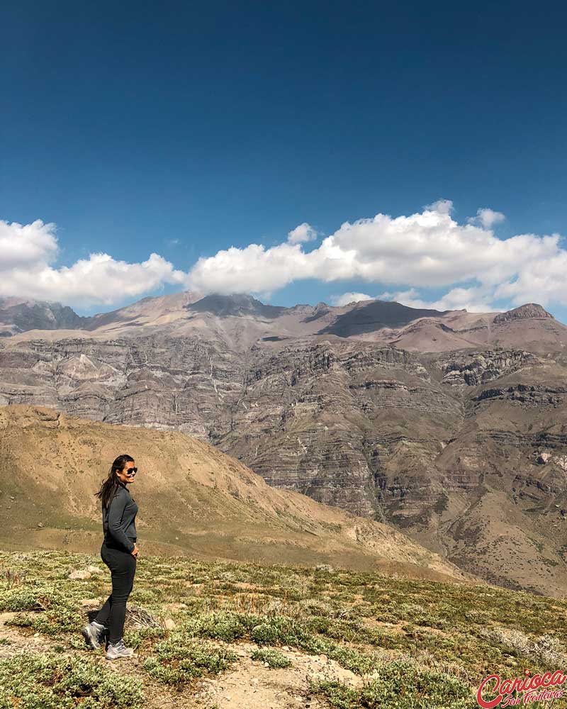 Mirante na estrada para o Valle Nevado