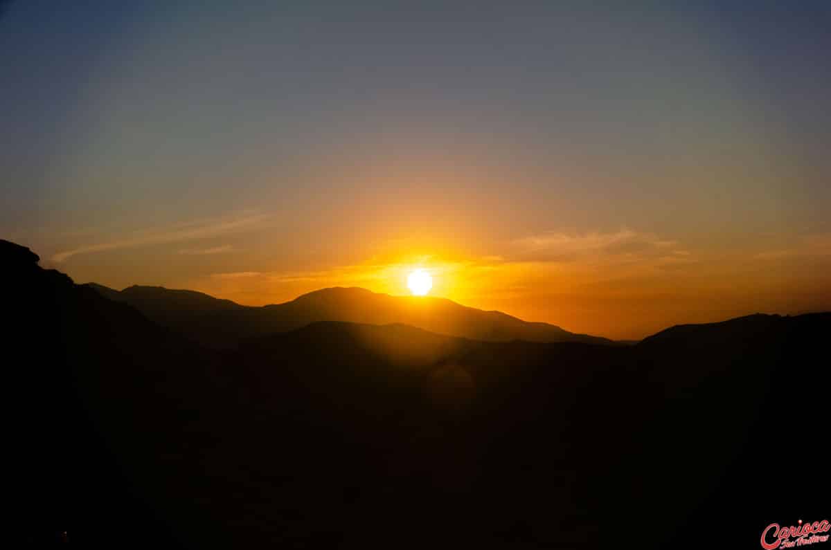 Sunset Valle Nevado no verão