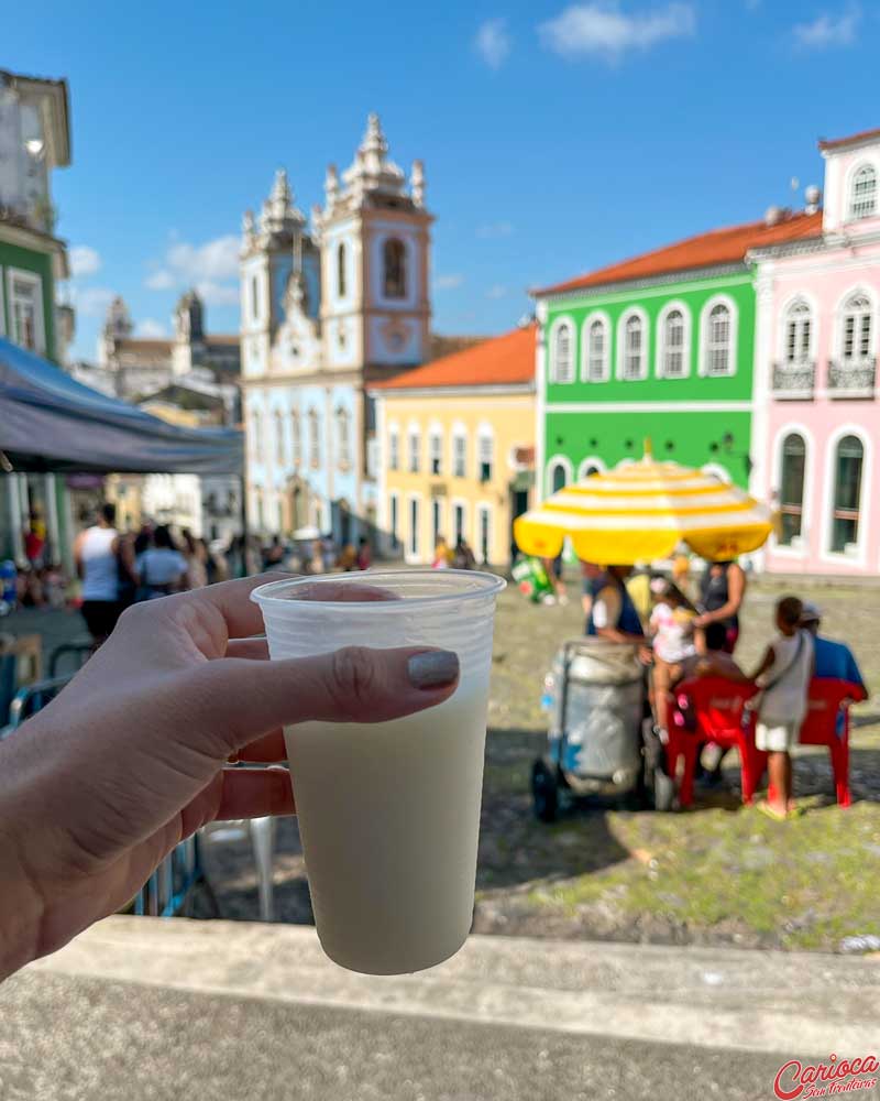 Suco de limão com coco no Pelourinho da Bahia
