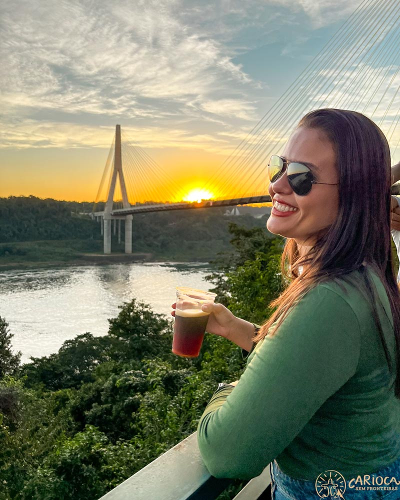 Pôr do sol no Marco das Três Fronteiras